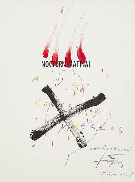 安东尼·塔皮埃斯 
 巴塞罗那 1923-2012 
 
 《无题》。1971年 
 画册封面上油画