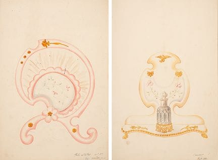 ANONYMOUS 
 
 Dessins de cadres et de flacons de p