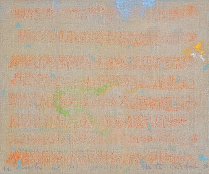 玛尔塔·卡德纳斯 
 圣塞巴斯蒂安 1944 
 
 《砌砖工的小屋》。1990年 
 亚麻布油画 
