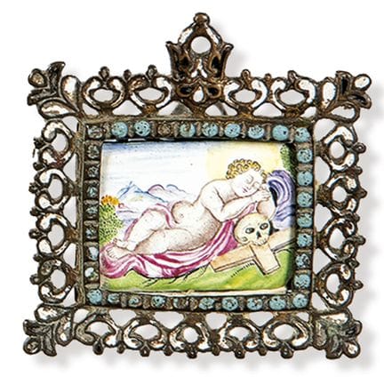 Bronze, enamel, and turquoise reliquary, Spain, 17
