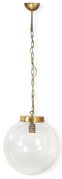 Ceiling lamp with a globular diffuser of colorless