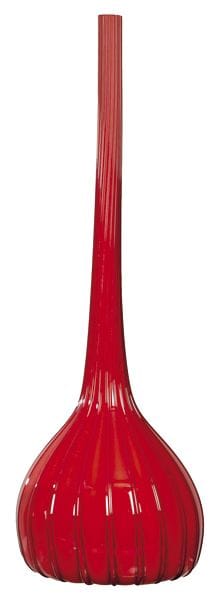 Vaso di Murano con collo lungo di colore rosso e s