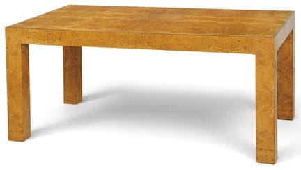Rectangular dining table in the Parsons style, fol
