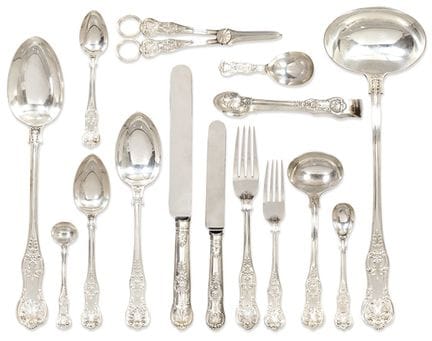 English hallmarked silver cutlery, Victorian era, 