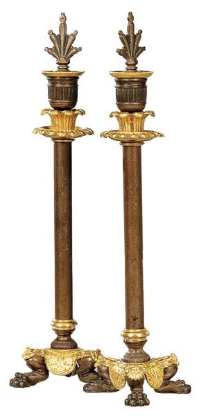 Pair of candlesticks, restoration period, in mercu