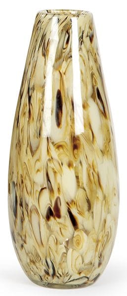 Vaso in vetro di Murano color beige con macchie bl