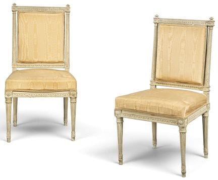 Pair of Napoleon III chairs, Louis XVI style, in c