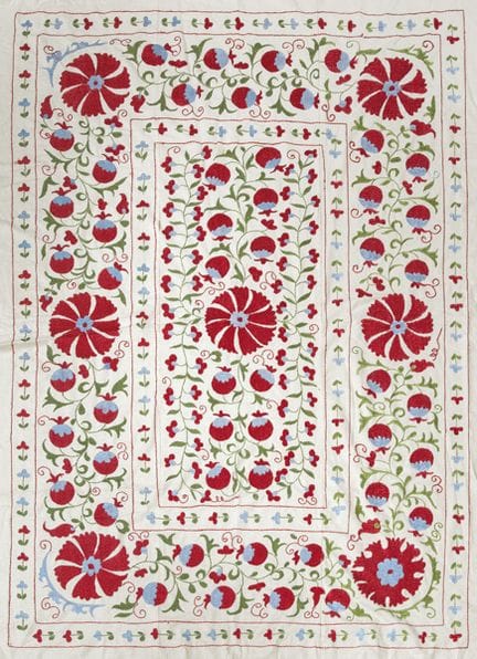 Uzbekistan cotton souzani 20th century. 
 With emb