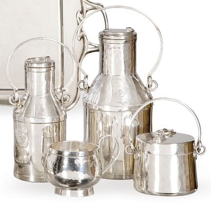Italian silver coffee and tea set, hallmarked 800 