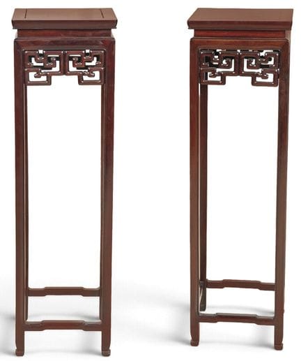 Pair of Chinese carved wooden bases, first third o