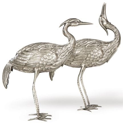 Pair of Spanish silver herons, hallmarked 1st grad