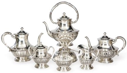 Mexican silver coffee and tea set (without tray), 