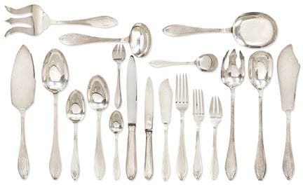 Post-Deco French silver cutlery, hallmarked 950, b