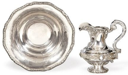 French silver ewer, hallmarked by Charles Harleux 