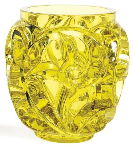 Vetro tourbillon in cristallo ambrato Lalique, rie