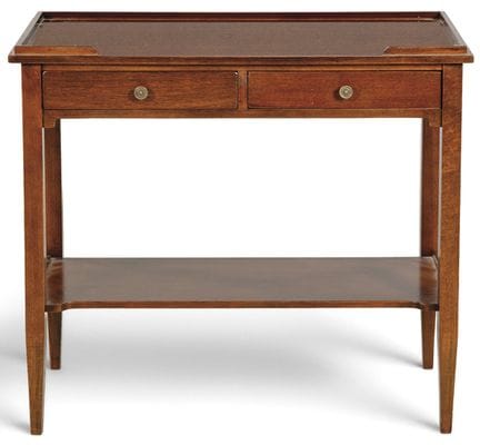 Side table with two drawers on straight legs joine