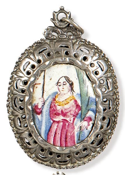 Silver and enamel reliquary, Spain, 18th century. 