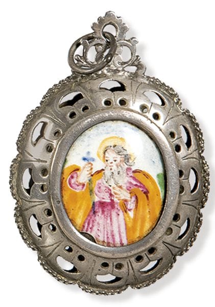 Silver and enamel reliquary, Spain, 18th century. 
