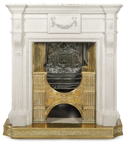 George III fireplace mantelpiece, carved, molded, 