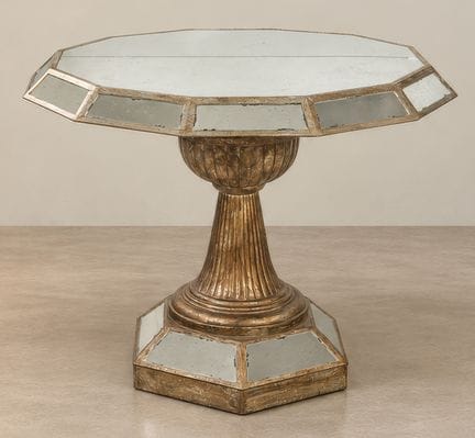 Attributed to MAISON JANSEN. 
 Side table in gilt 
