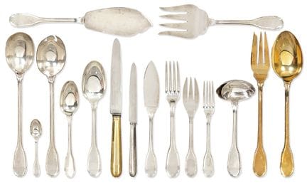 French silver cutlery, hallmarked 950, by Jean-Emi