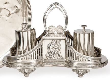 Spanish silver writing set, hallmarked by the Roya