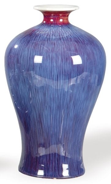 Meiping porcelain Chinese vase with blue flamed gl