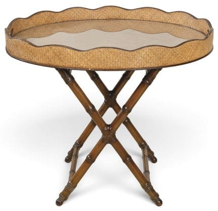 Side table or serving table with a removable oval 