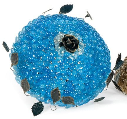 Applique in vetro di Murano, modello "Riccio", blu