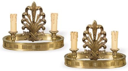 Coppia di applique in bronzo in stile Impero del X