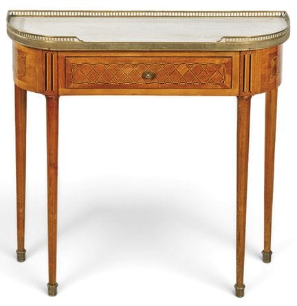 Louis XVI style console table in mahogany with mar