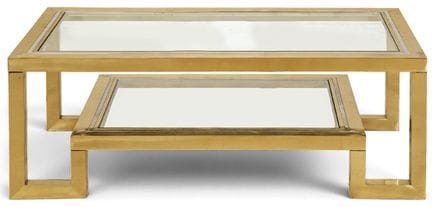 Coffee table with a square tubular metal frame in 