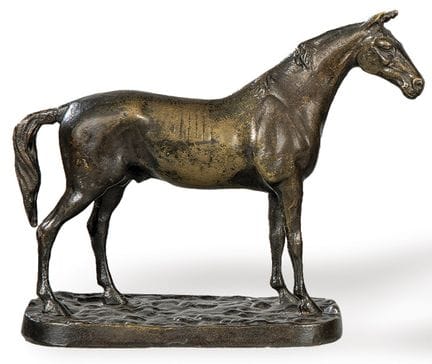 "Horse" in patinated bronze, early 20th century. 
