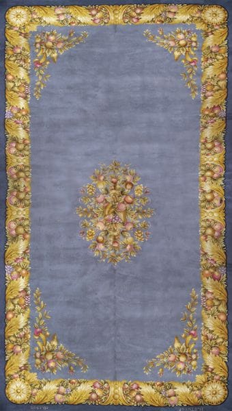 Large wool rug by Miguel Stuyck, Savonnerie design