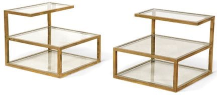 Wilmer Fontanella 
 Pair of side tables with an op
