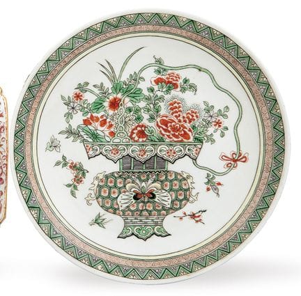 Chinese porcelain plate with Green Family glazes, 