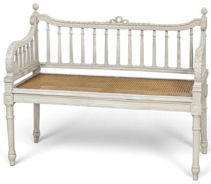 Napoleon III bench, Louis XVI style, in carved, tu