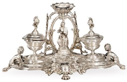 French silver writing set, hallmarked with an expo