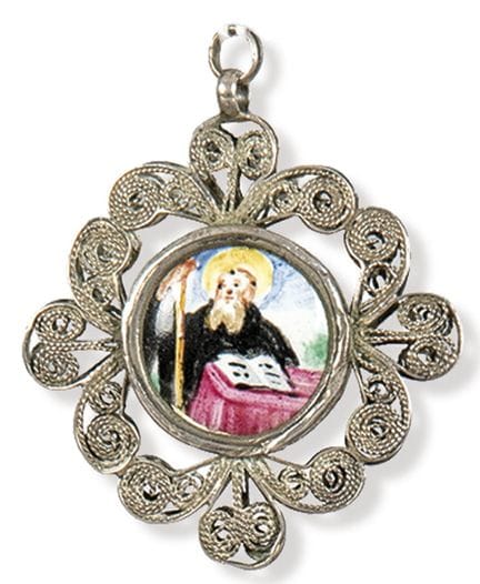 Enamel and silver filigree medal, Spain, 18th cent