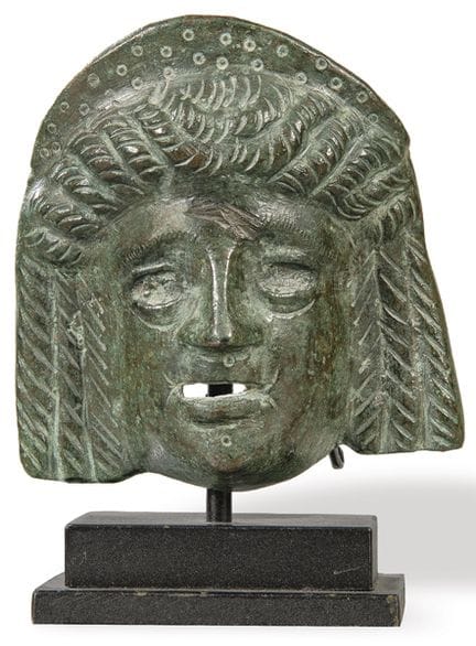 Bronze female theater mask, Rome, 1st-2nd centurie