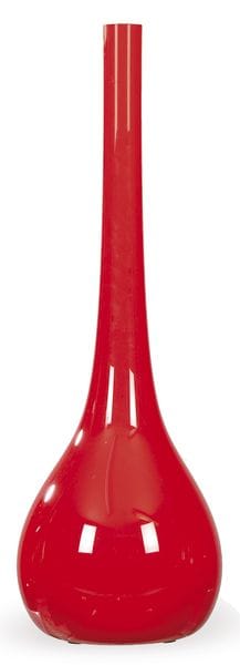 Vaso dal collo lungo in vetro di Murano soffiato e