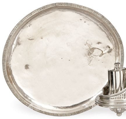 Spanish silver salver, hallmarked with an unidenti