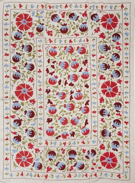 Uzbekistan cotton souzani 20th century. 
 With emb