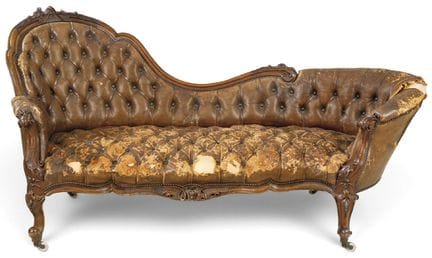 Victorian chaise longue with a mahogany frame and 