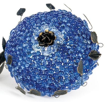 Applique in vetro di Murano, modello "Riccio", blu
