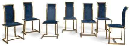 Set of 7 chairs with a supporting structure made o