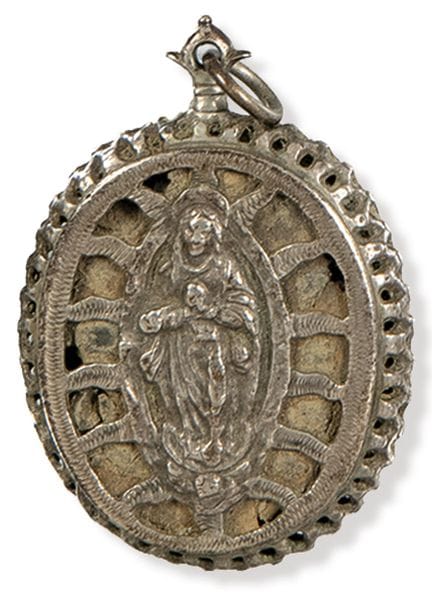 Silver reliquary with chased decoration of the Imm