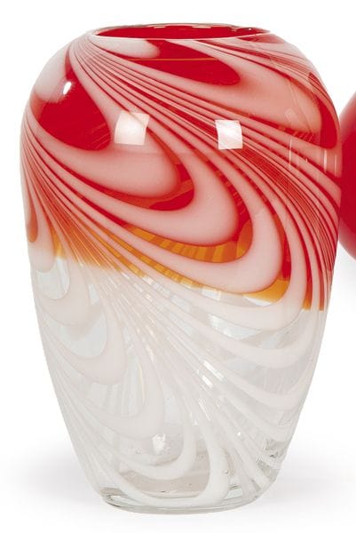 Vaso ovoidale di Murano con decorazione ondulata b