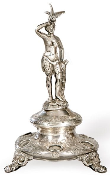 Unhallmarked silver toothpick holder, Spanish or P