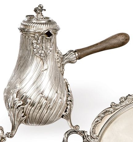 Portuguese silver chocolate pot, hallmarked 915, P